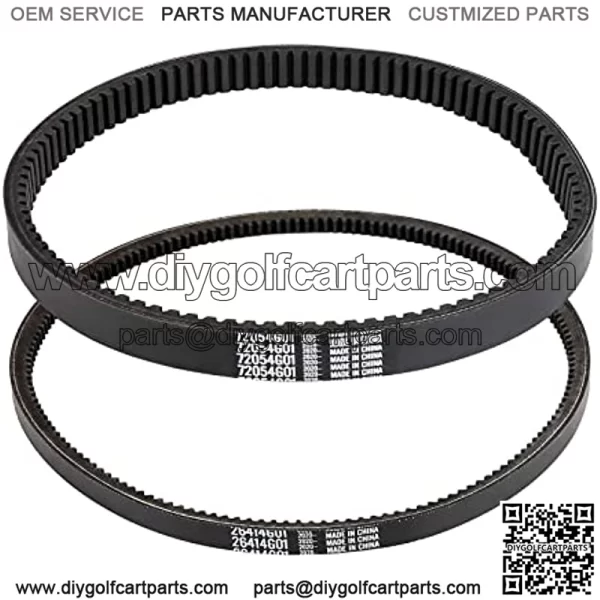 Clutch Drive Belt & Starter Generator Belt Kit for EZGO TXT, Medalist, Workhorse 1994-up Golf Cart with 295/350cc Robin Engines, OEM 72054G01 72024G01 72025G01 26414G01 630587 - Image 3