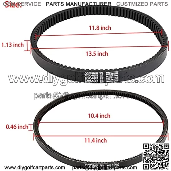 Clutch Drive Belt & Starter Generator Belt Kit for EZGO TXT, Medalist, Workhorse 1994-up Golf Cart with 295/350cc Robin Engines, OEM 72054G01 72024G01 72025G01 26414G01 630587 - Image 4