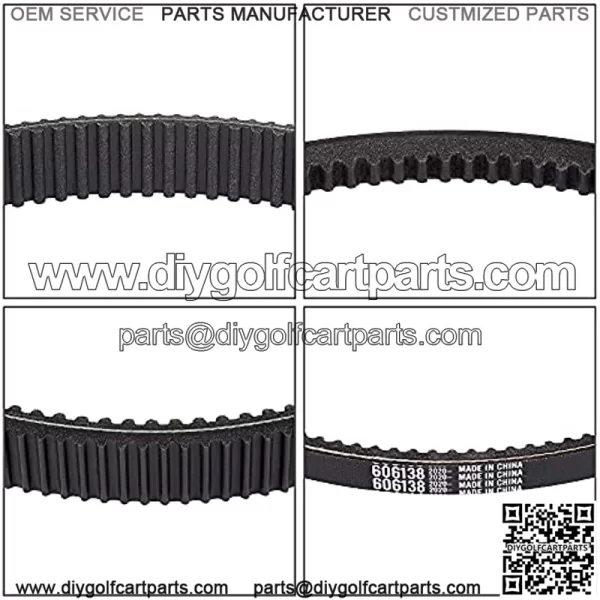 Golf Cart Clutch Drive Belt w/Starter Generator Belt for EZGO TXT RXV 2010 UP with Kawasaki Engine,OEM# 618630, 606138, 16548G1 - Image 4