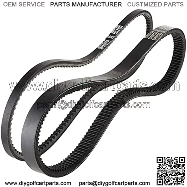 Clutch Drive Belt & Starter Generator Belt Kit for Club Car DS 1997-up, Club Car Precedent 2004-up Gas Golf Cart, Replace OEM 101916701 1016203 - Image 3