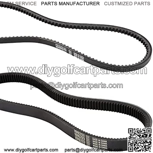 Clutch Drive Belt & Starter Generator Belt Kit for Club Car DS 1997-up, Club Car Precedent 2004-up Gas Golf Cart, Replace OEM 101916701 1016203 - Image 5