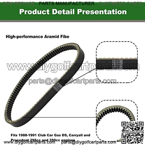 Golf Cart Drive Belt for Club Car DS Precedent 1014081 1017188 - Image 3