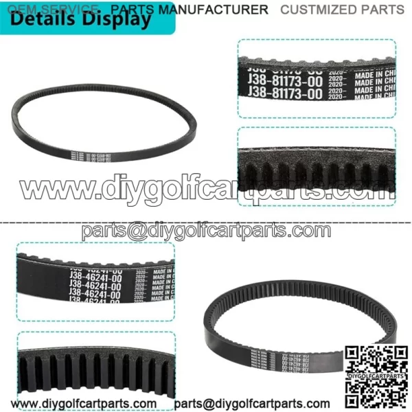 Golf Cart Drive Belt & Starter Generator Belt Fit Yamaha G2-G29 Gas J55-G6241-00 - Image 3