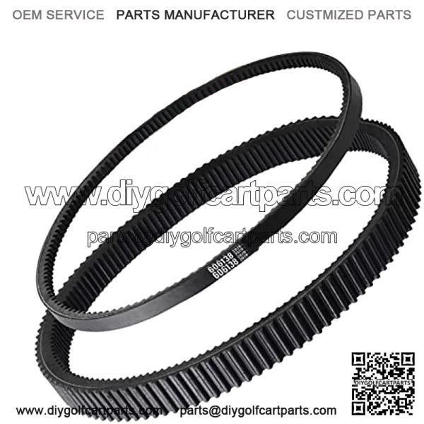 Clutch Drive & Starter Generator Belt Kit for 2008-up EZGO RXV/TXT Golf Cart Models with Kawasaki Engine, Replaces OEM # 606136, 606138, 618630, 16548G1