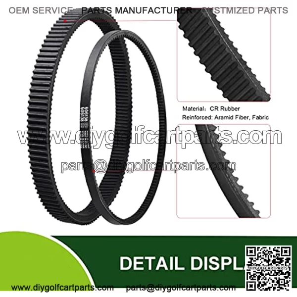 Clutch Drive & Starter Generator Belt Kit for 2008-up EZGO RXV/TXT Golf Cart Models with Kawasaki Engine, Replaces OEM # 606136, 606138, 618630, 16548G1 - Image 4