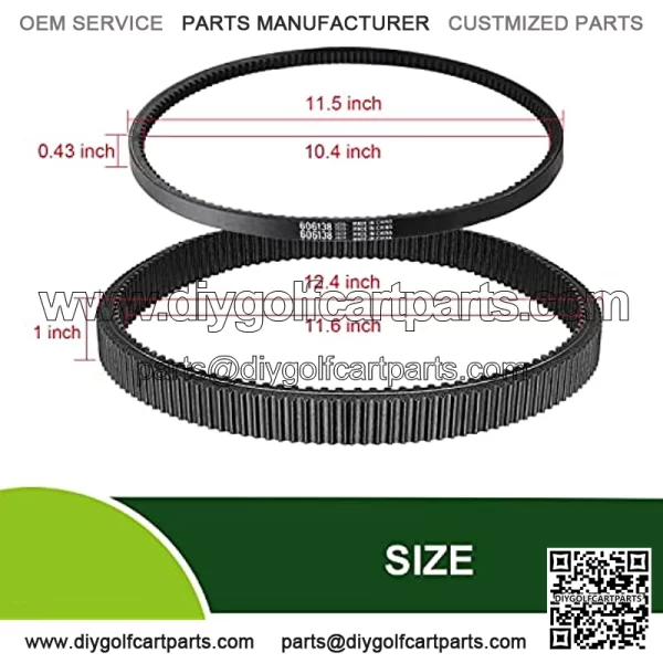 Clutch Drive & Starter Generator Belt Kit for 2008-up EZGO RXV/TXT Golf Cart Models with Kawasaki Engine, Replaces OEM # 606136, 606138, 618630, 16548G1 - Image 5