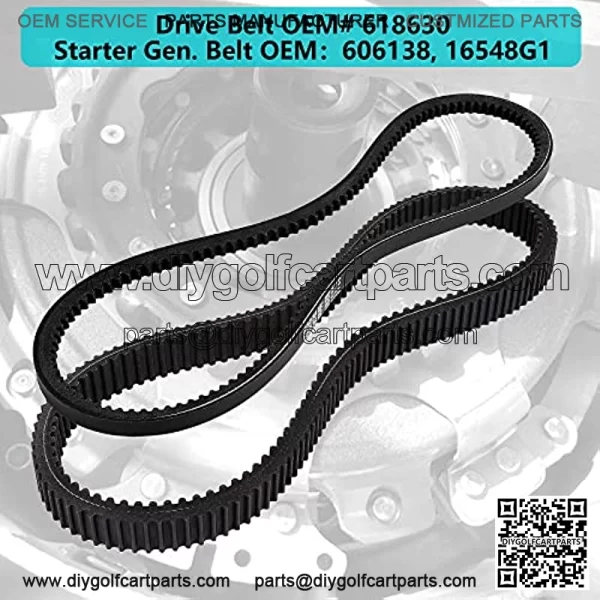 Golf Cart Clutch Drive Belt & Starter Generator Belt Kit for 2011-UP EZGO TXT RXV Workhorse ST and Other Models with Kawasaki Engine OEM# 618630, 606138, 16548G1 - Image 2