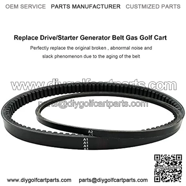 Drive Belt and StarterBelt, Fits forEZGO 4 Cycle Gas Golf Cart RXV TXT Cushman Express Marathon Medalist ST Vehicles Terrain 1994-2013,Replace 72054G01, 26414G01-Black - Image 2