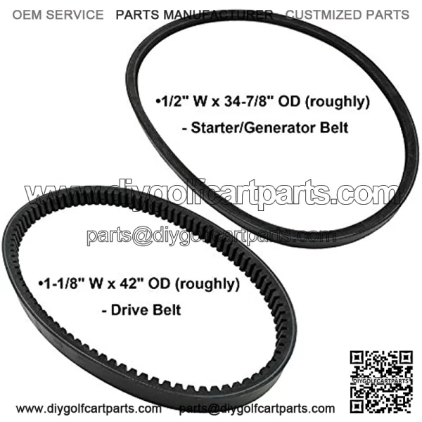 Drive Belt and StarterBelt, Fits forEZGO 4 Cycle Gas Golf Cart RXV TXT Cushman Express Marathon Medalist ST Vehicles Terrain 1994-2013,Replace 72054G01, 26414G01-Black - Image 5