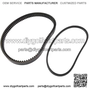 Drive Belt and Starter Belt for EZGO 4 Cycle Gas Golf Cart RXV TXT Express Medalist ST Vehicles Terrain 1994-2013 72054G01 72024G01 72025G01