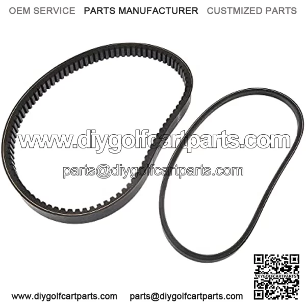 Drive Belt and Starter Belt for EZGO 4 Cycle Gas Golf Cart RXV TXT Express Medalist ST Vehicles Terrain 1994-2013 72054G01 72024G01 72025G01