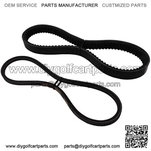 EZGO Clutch Drive Belt & Starter Generator Belt for Medalist/TXT 350cc, 295cc 4 Cycle Golf Cart 1994-2013 Models Replacing OEM Numbers: 72054G01, 26414G01 630587