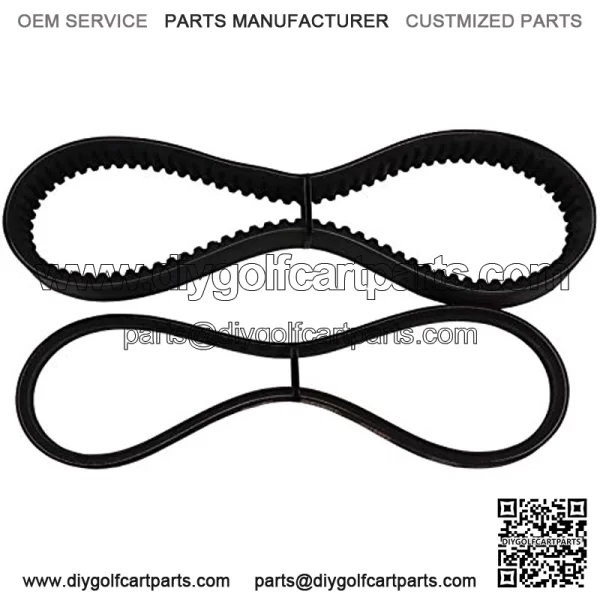EZGO Clutch Drive Belt & Starter Generator Belt for Medalist/TXT 350cc, 295cc 4 Cycle Golf Cart 1994-2013 Models Replacing OEM Numbers: 72054G01, 26414G01 630587 - Image 2