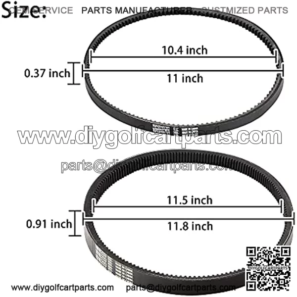 Club Car DS Precedent Drive Belt and Starter Generator Belt Kit Fit Club Car DS 1997-UP, Precedent 2004-UP, Replace 101916701, 1016203 - Image 2
