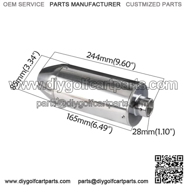 28mm Exhaust Muffler Silencer 50cc 110 125 150cc Scooter Dirt Bike  KLX SSR