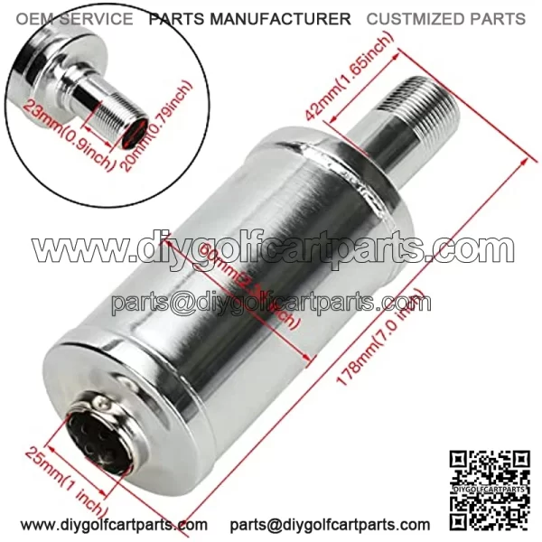 Exhaust Muffler Silencer for Predator 196cc 212cc 420cc CT200u CT200u-ex BT200x CC100x CT100u Mini Bike Go Kart KT196 Massimo Baja MB200 MB165 GX160 GX200 Clone Engine Performance Parts Silver - Image 2