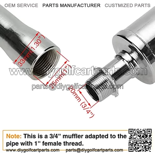 Exhaust Muffler Silencer for Predator 196cc 212cc 420cc CT200u CT200u-ex BT200x CC100x CT100u Mini Bike Go Kart KT196 Massimo Baja MB200 MB165 GX160 GX200 Clone Engine Performance Parts Silver - Image 3