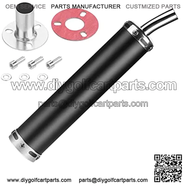 Universal 22mm/0.87" Exhaust Muffler Black Fit For 50cc 80cc 2 Stroke Bike Gas Engine Motor Parts,Motorcycle Street Dirt Bike Pipe Silencer Racing