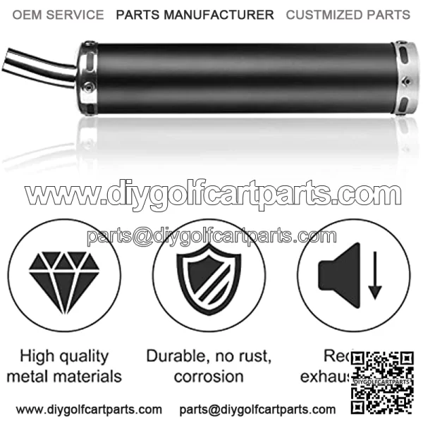 Universal 22mm/0.87" Exhaust Muffler Black Fit For 50cc 80cc 2 Stroke Bike Gas Engine Motor Parts,Motorcycle Street Dirt Bike Pipe Silencer Racing - Image 2