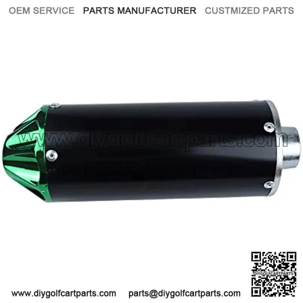 Aluminum Green 28mm Motorcycle Exhaust Muffler With Clamp For 50cc 70cc 90cc 110cc 125cc Chinese Pit Trail Dirt Bike Mini Motocross Motorcycle CRF50 XR50 KLX Coolster SSR Thumpstar Lifan - Image 2