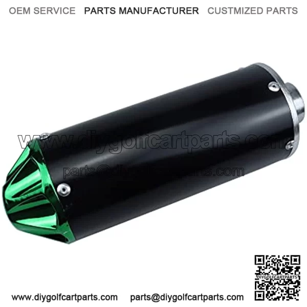Aluminum Green 28mm Motorcycle Exhaust Muffler With Clamp For 50cc 70cc 90cc 110cc 125cc Chinese Pit Trail Dirt Bike Mini Motocross Motorcycle CRF50 XR50 KLX Coolster SSR Thumpstar Lifan - Image 3