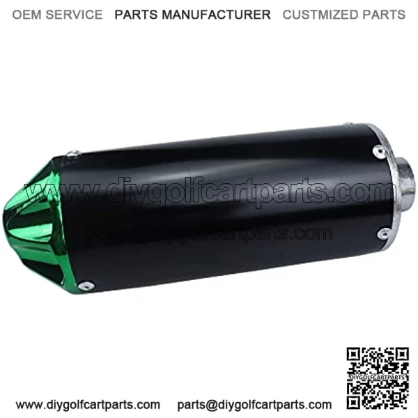 Aluminum Green 28mm Motorcycle Exhaust Muffler With Clamp For 50cc 70cc 90cc 110cc 125cc Chinese Pit Trail Dirt Bike Mini Motocross Motorcycle CRF50 XR50 KLX Coolster SSR Thumpstar Lifan - Image 4