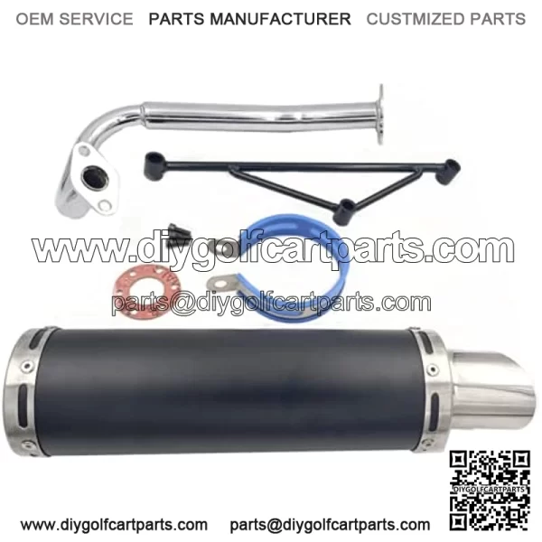 Black Exhaust System Muffler for GY6 50cc Scooters 139QMA 139QMB 4 Stroke Engine - Image 3