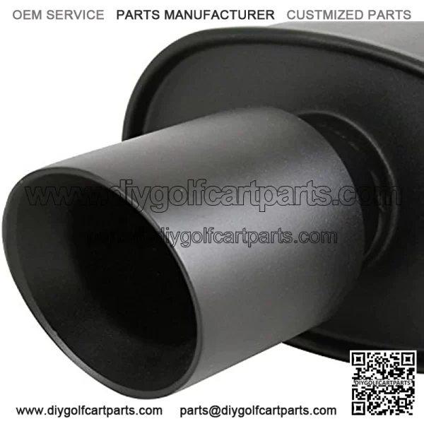 TC Sportline Burnout MU-UN001SB Spun-locked Universal Oval Muffler Exhaust Double Wall 3.5" Slant Tip 2.5" Inlet (BLACK) - Image 4