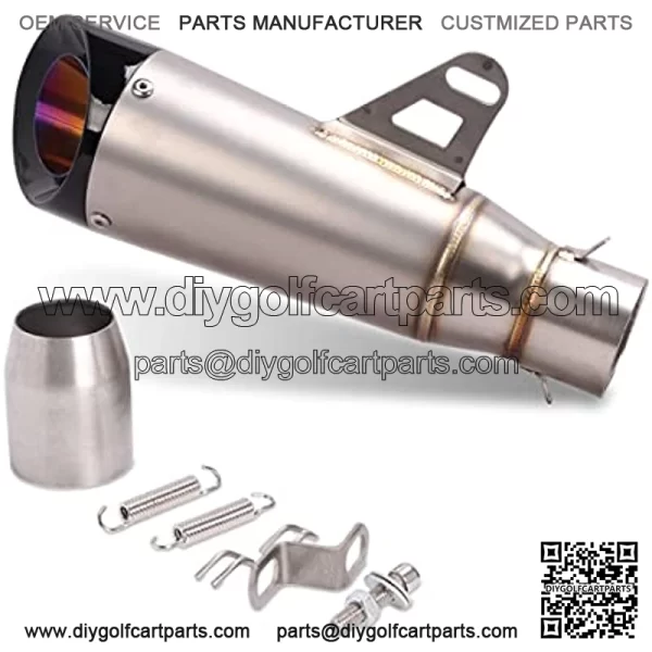 Universal Muffler Motorcycle Slip on Exhaust 1.5-2in Inlet Exhaust Pipe Silencers Motorcycles Muffler Tips for Scooter Motorcycle ATV Dirt Bike Street Bike fit Diameter 38mm-51mm Silver