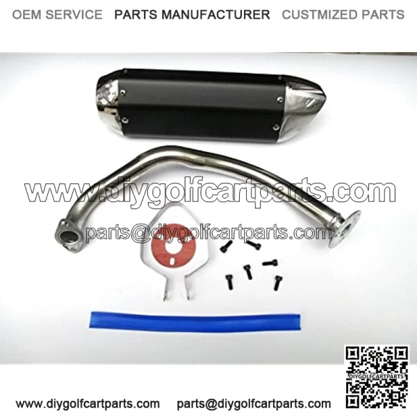 NEW! High Performance Exhaust System Muffler for GY6 50cc-400cc 4 Stroke Scooters ATV Go Kart (Black)