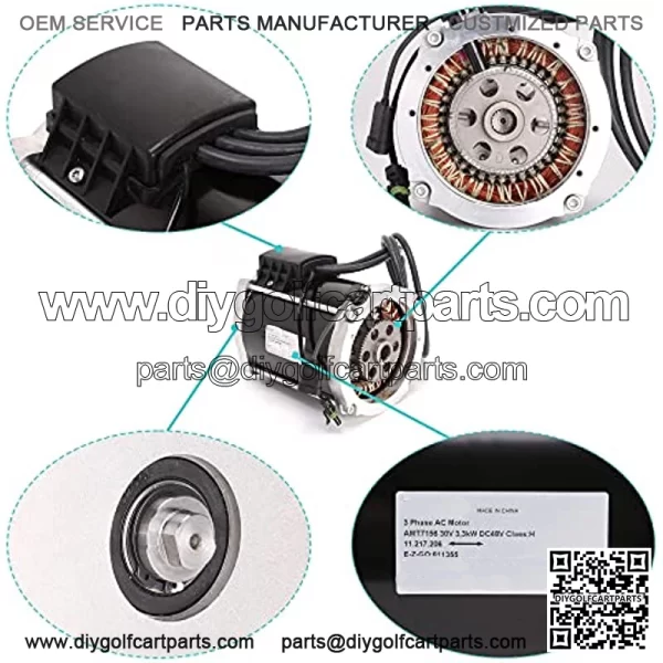 Golf Cart AC Electric Motor 48V for EZGO RXV 2008-up, 2FIVE 2010-2015, Cushman LSV-800 2012-2015 Replace OEM 611355 601882 601883 611355 671143 672531 - Image 3