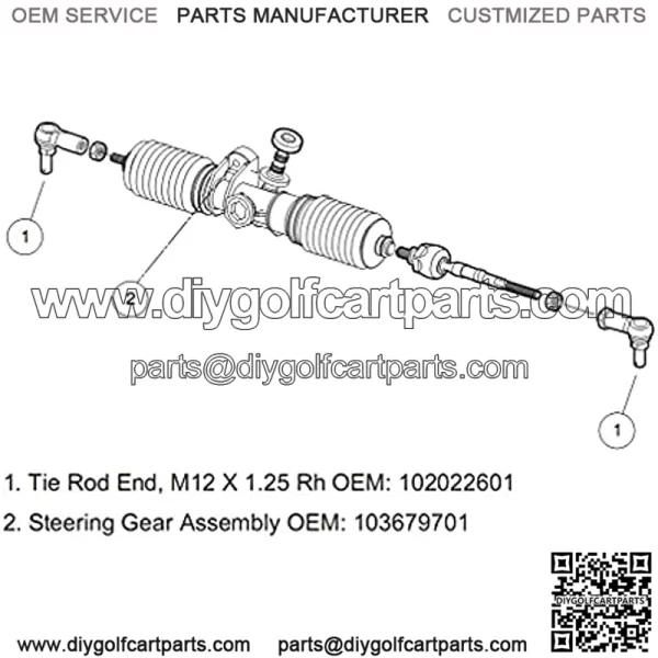 Ball Joint Tie Rod End Kit for Club Car Precedent 2004-up Golf Cart, OEM# 102022601, 102288301 - Image 2