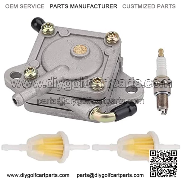 1014523 Fuel Pump Fit 290FE 350FE Club Car Golf Cart DS Precedent 1984-UP Replace 49040-2067 with 1/4" Fuel Filter & Spark Plug