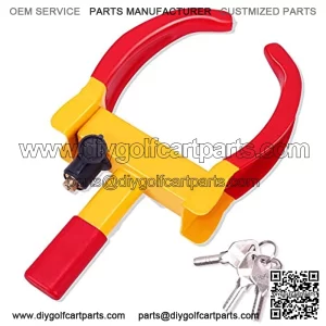 Universal Wheel Lock Heavy Duty Security Trailer Wheel Lock Tires for Car SUV Boat Motorcycle Golf Cart Great Deterrent Bright Color with 3 Ke(Red-Yellow)