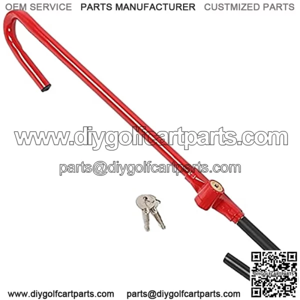 Steering Wheel Lock to Pedal Universal Compatible with Club Car Theft Truck SUV Auto Van - Red