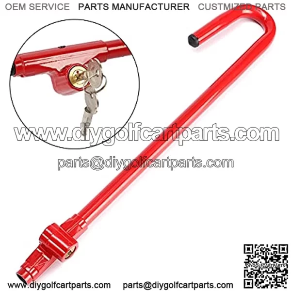 Steering Wheel Lock to Pedal Universal Compatible with Club Car Theft Truck SUV Auto Van - Red - Image 4