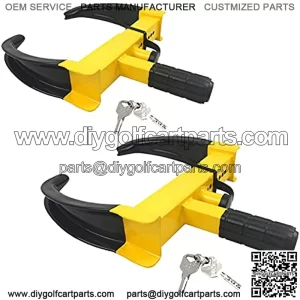 Wheel Clamp Lock Universal Security Tire Lock Anti Theft Lock Fit Most Vehicles Max 10" Tire Width and 7" Reach for Trailers SUV Boats ATV's Motorcycles Golf Cart Great Deterrent 2 Packs