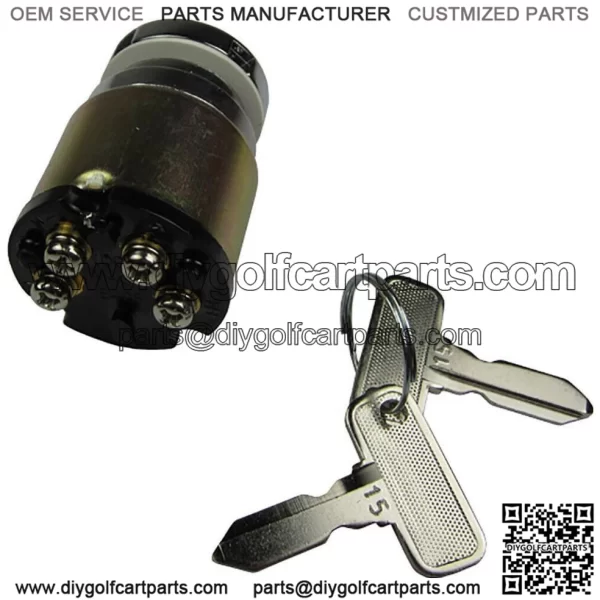 Club Car DS Gas Golf Cart 83.5-95 Ignition Key Switch with 2 FREE KEYS - Image 2