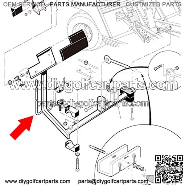 Golf Cart Aluminum Park Brake Latch Kit Incl.Park Brake Rod and Pawl.fit for Club Car DS & Carryall G&E 1995-up,OEM#101187702, 1017322, 101985-01,1011877-02 - Image 5