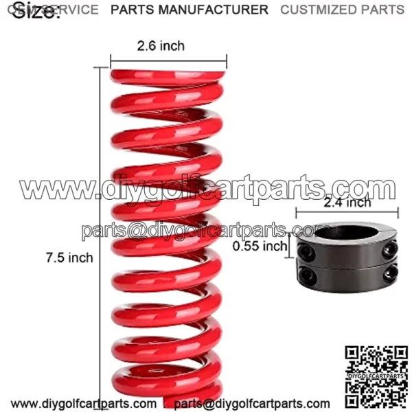 Yamaha Heavy Duty Rear Shock Coil Spring for Golf Cart Yamaha G14/G16/19/G20/G22/G29/Drive G&E Models.One Part. Blue/Red - Image 3