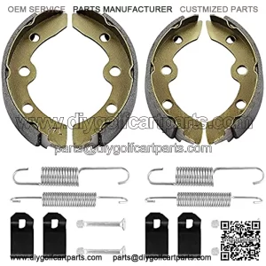 Club Car Brake Shoes and Spring Kit for DS G&E 1995-up (Automatic Adjust)& Precedent 1018232-01 Golf Cart Replacement Brake Shoe Pads (2 Short & 2 Long)