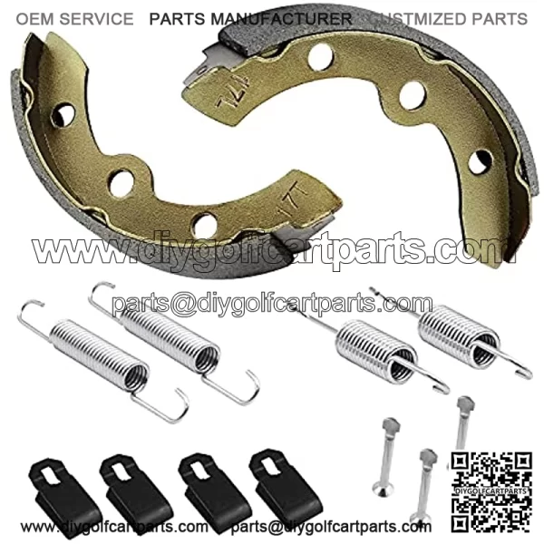 Club Car Brake Shoes and Spring Kit for DS G&E 1995-up (Automatic Adjust)& Precedent 1018232-01 Golf Cart Replacement Brake Shoe Pads (2 Short & 2 Long) - Image 2