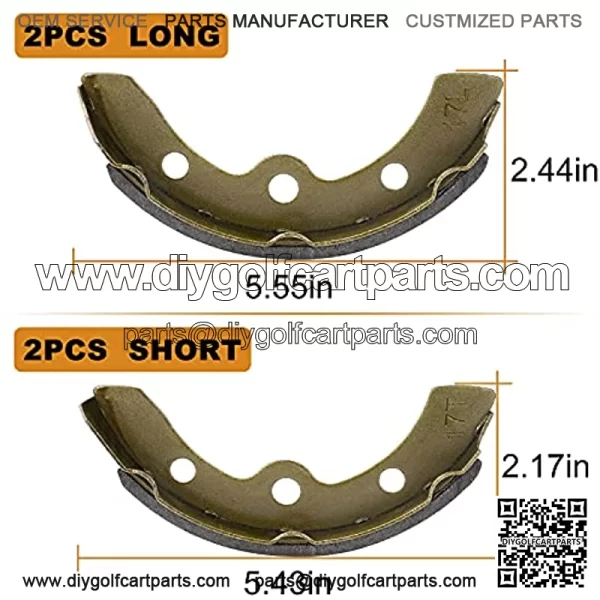 Club Car Brake Shoes and Spring Kit for DS G&E 1995-up (Automatic Adjust)& Precedent 1018232-01 Golf Cart Replacement Brake Shoe Pads (2 Short & 2 Long) - Image 3