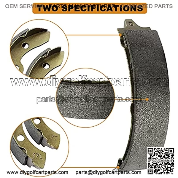 Club Car Brake Shoes and Spring Kit for DS G&E 1995-up (Automatic Adjust)& Precedent 1018232-01 Golf Cart Replacement Brake Shoe Pads (2 Short & 2 Long) - Image 4