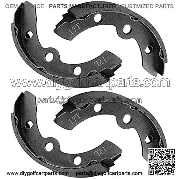 Club Car Brake Shoes for Club Car DS Precedent G&E 1995-Up Golf Cart Replacement Brake Shoes OEM 1018232-01 Club Car Brake Pads Automatic Adjusting (4PCS 2 Short & 2 Long Black) - Image 2