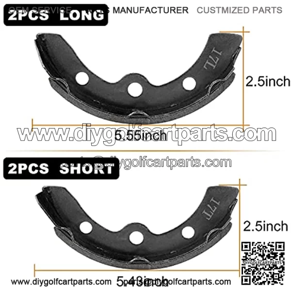 Club Car Brake Shoes for Club Car DS Precedent G&E 1995-Up Golf Cart Replacement Brake Shoes OEM 1018232-01 Club Car Brake Pads Automatic Adjusting (4PCS 2 Short & 2 Long Black) - Image 3