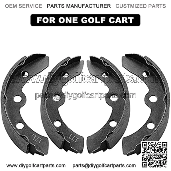 Club Car Brake Shoes for Club Car DS Precedent G&E 1995-Up Golf Cart Replacement Brake Shoes OEM 1018232-01 Club Car Brake Pads Automatic Adjusting (4PCS 2 Short & 2 Long Black) - Image 4
