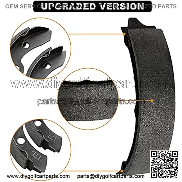 Club Car Brake Shoes for Club Car DS Precedent G&E 1995-Up Golf Cart Replacement Brake Shoes OEM 1018232-01 Club Car Brake Pads Automatic Adjusting (4PCS 2 Short & 2 Long Black) - Image 5