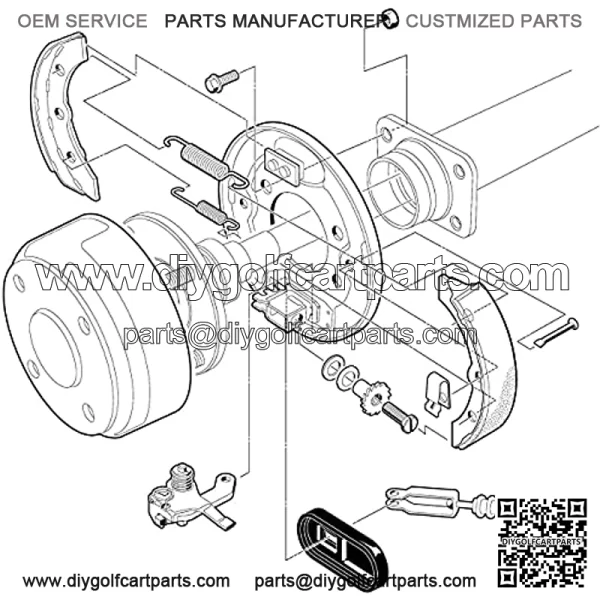 Golf Cart Brake Shoes for Club Car DS 1995-up, Precedent 2004-up, EZGO 1986.5-1995, Yamaha G1 G2 G8 G9# 101823201 1011463 23364G1 27249G01 - Image 4