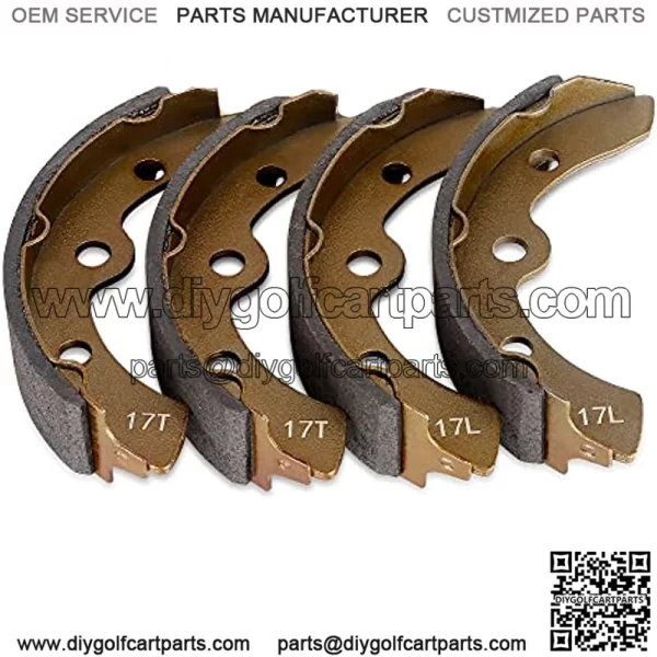 Golf Cart Brake Shoes for Club Car DS 1995-up, Club Car Precedent 2004-up, EZGO 1986.5-1996, Yamaha G1 G2 G8 G9, OEM 1018232-01 (2 Short & 2 Long)